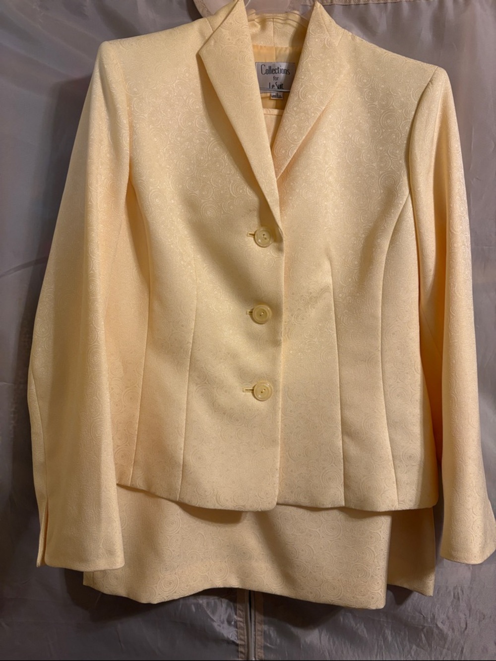 Pale Yellow Le Suit Women's Skirt Set